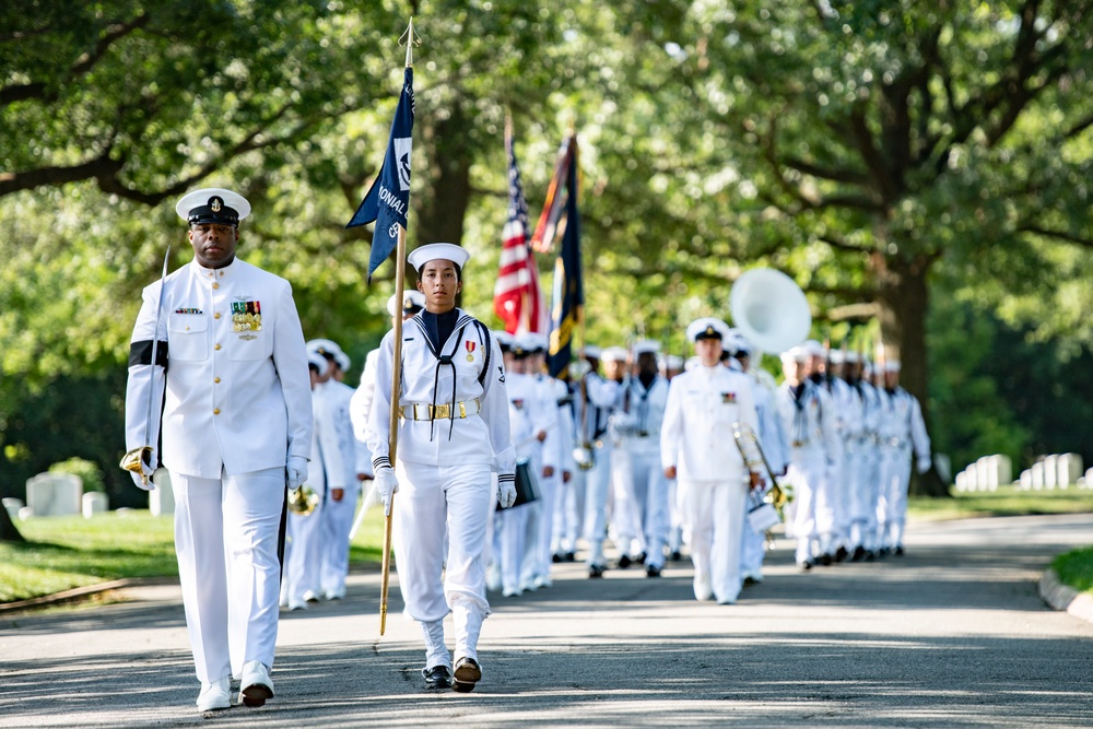 Military Funeral Honors with Funeral Escort Are Conducted for U.S. Navy Chief Pharmacist's Mate James Cheshire in Section 62