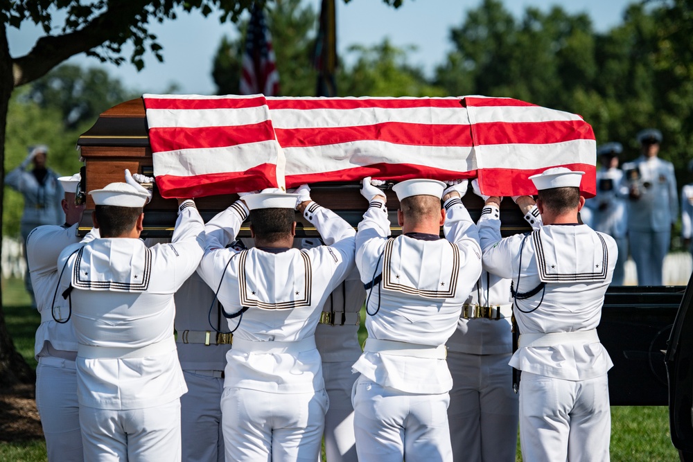 Military Funeral Honors with Funeral Escort Are Conducted for U.S. Navy Chief Pharmacist's Mate James Cheshire in Section 62