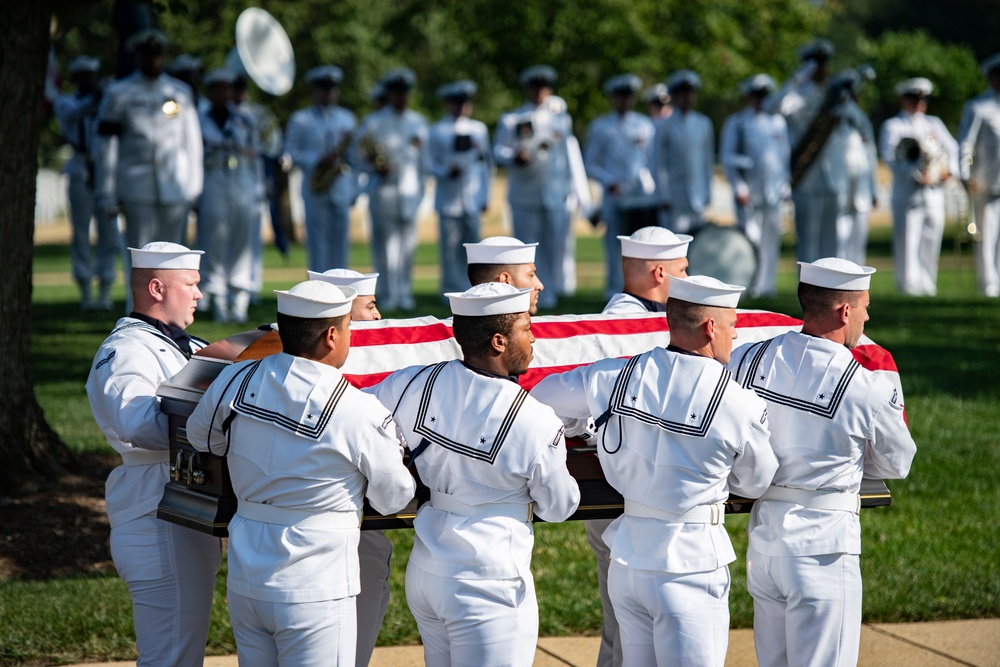 Military Funeral Honors with Funeral Escort Are Conducted for U.S. Navy Chief Pharmacist's Mate James Cheshire in Section 62