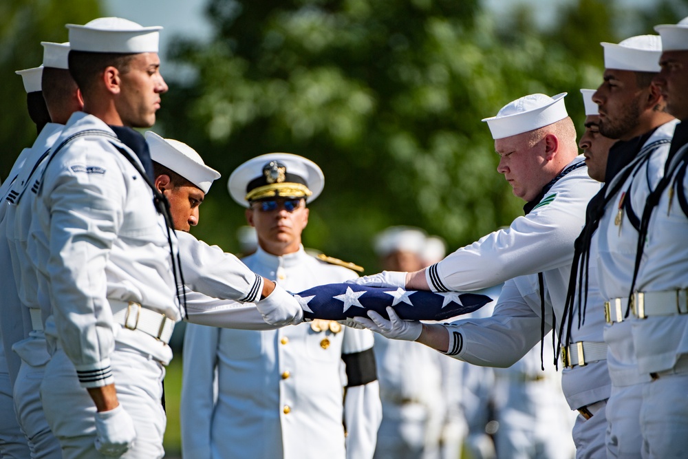 Military Funeral Honors with Funeral Escort Are Conducted for U.S. Navy Chief Pharmacist's Mate James Cheshire in Section 62