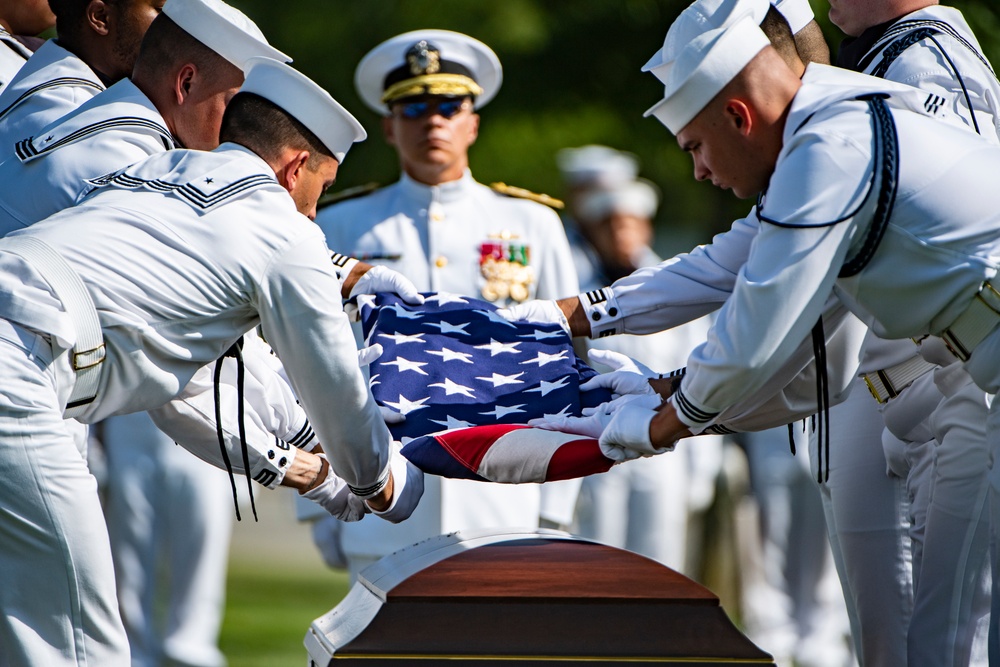 Military Funeral Honors with Funeral Escort Are Conducted for U.S. Navy Chief Pharmacist's Mate James Cheshire in Section 62