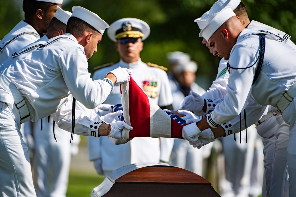 Military Funeral Honors with Funeral Escort Are Conducted for U.S. Navy Chief Pharmacist's Mate James Cheshire in Section 62