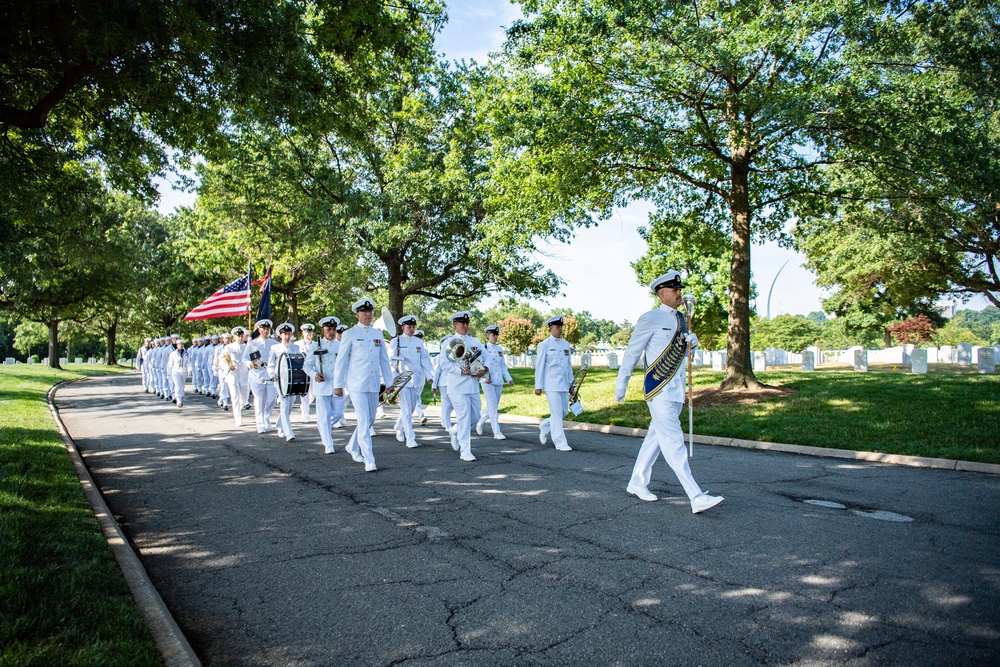 Military Funeral Honors with Funeral Escort Are Conducted for U.S. Navy Chief Pharmacist's Mate James Cheshire in Section 62