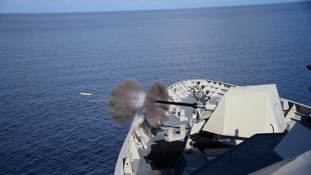 KRI I Gusti Ngurah Rai (332) Conducts Gunnery Exercise at RIMPAC