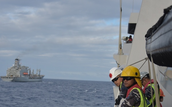 Indonesian Navy Sailors Prep for RAS with USNS Henry J. Kaiser During RIMPAC 2022
