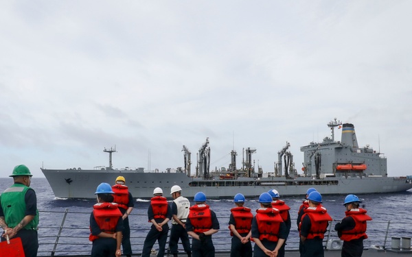 Benfold Conducts Replenishment-At-Sea