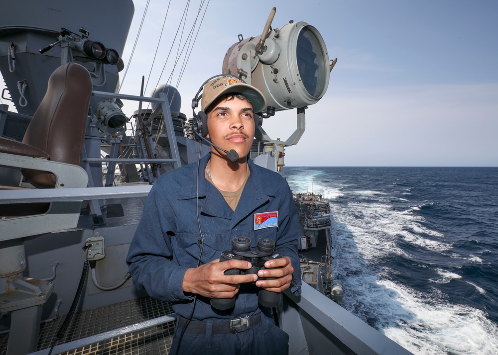 Seaman Stands Lookout Watch