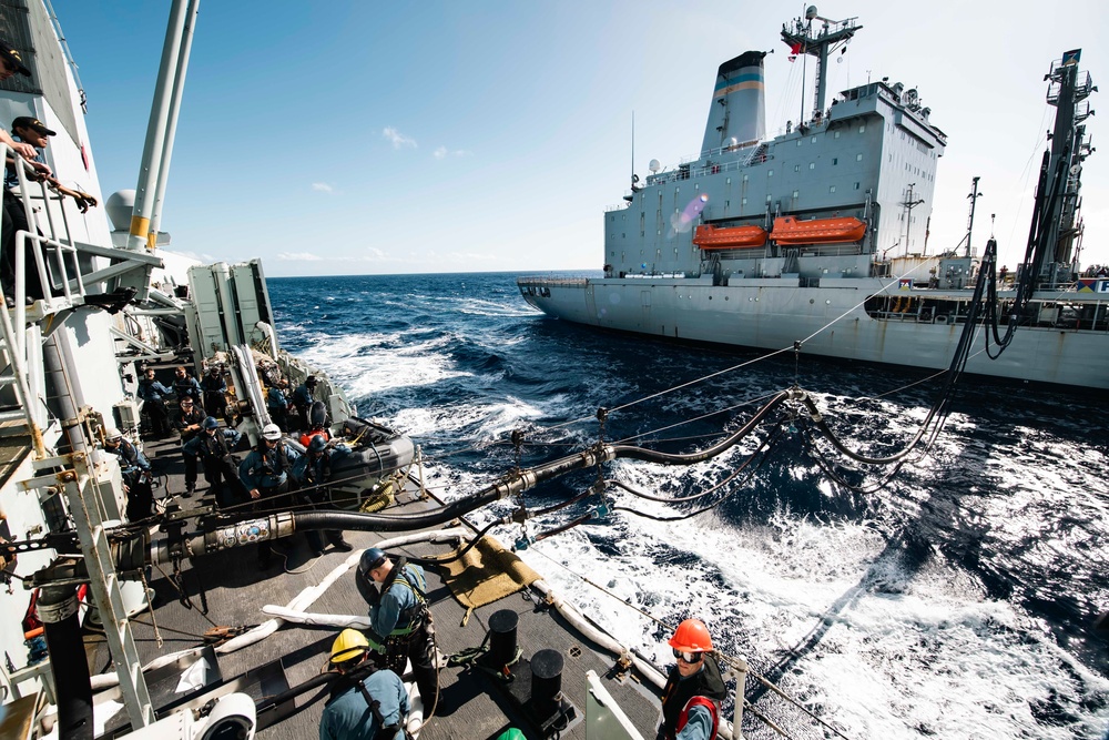 RIMPAC 2022: HMCS Winnipeg conducts RAS with USNS Henry J. Kaiser
