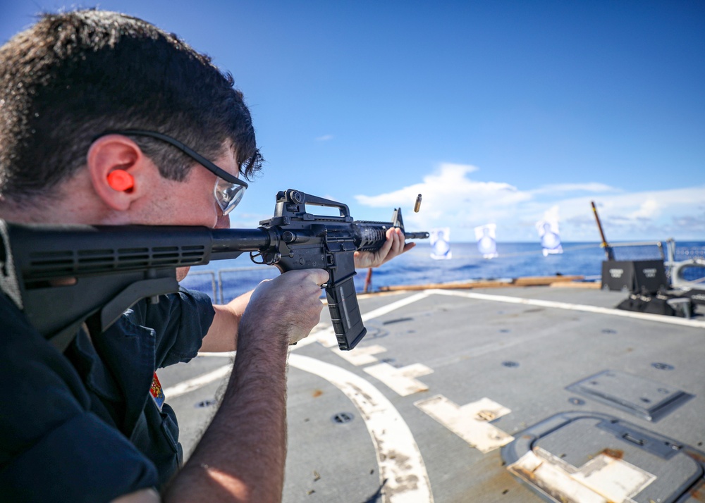 Gunner's Mate Shoots Rifle