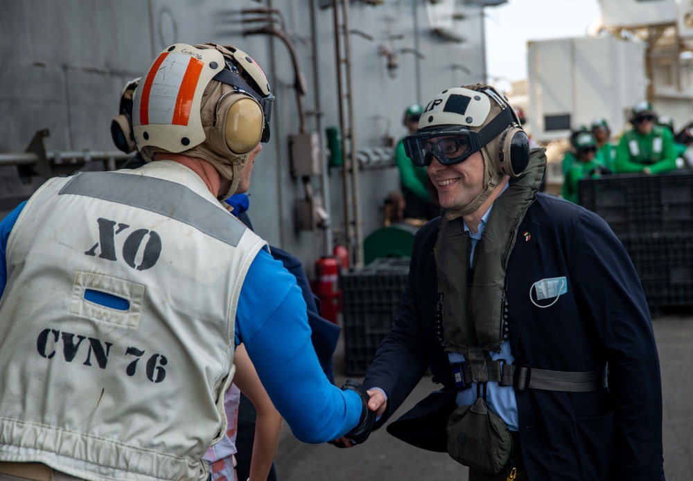 USS Ronald Reagan (CVN 76) hosts U.S., Italy, and Ukraine ambassadors