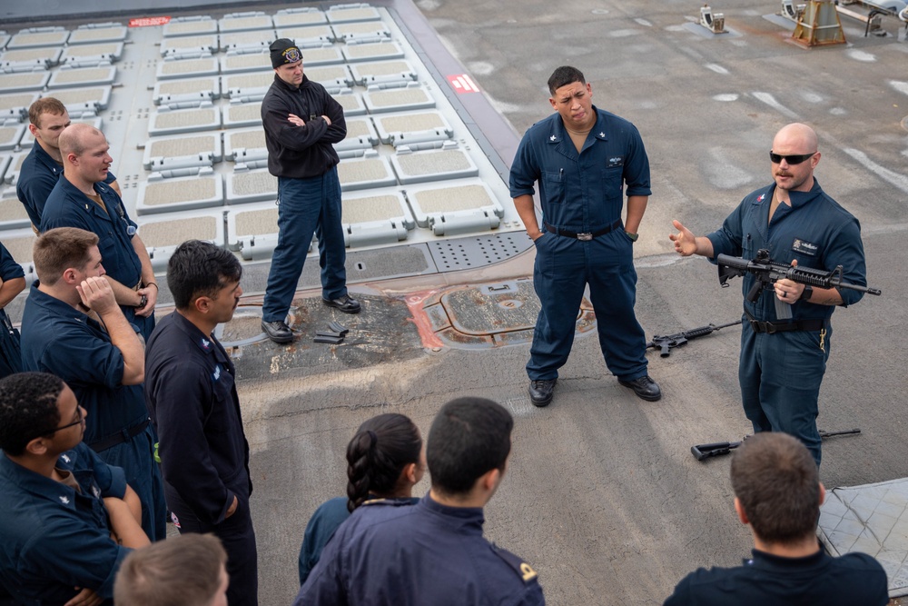 The USS Bainbridge is on a scheduled deployment in the U.S. Naval Forces Europe area of operations, employed by U.S. Sixth Fleet to defend U.S., Allied and Partner interests.