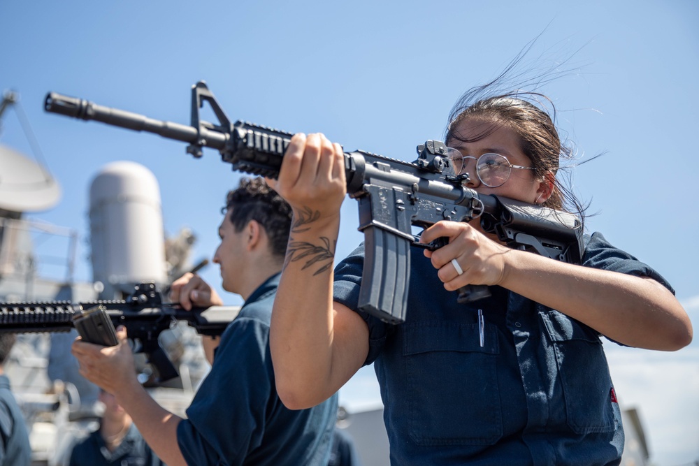 The USS Bainbridge is on a scheduled deployment in the U.S. Naval Forces Europe area of operations, employed by U.S. Sixth Fleet to defend U.S., Allied and Partner interests.