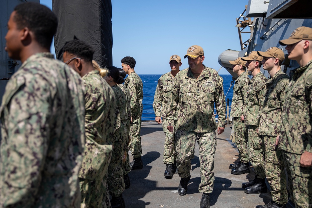 The USS Bainbridge is on a scheduled deployment in the U.S. Naval Forces Europe area of operations, employed by U.S. Sixth Fleet to defend U.S., Allied and Partner interests.