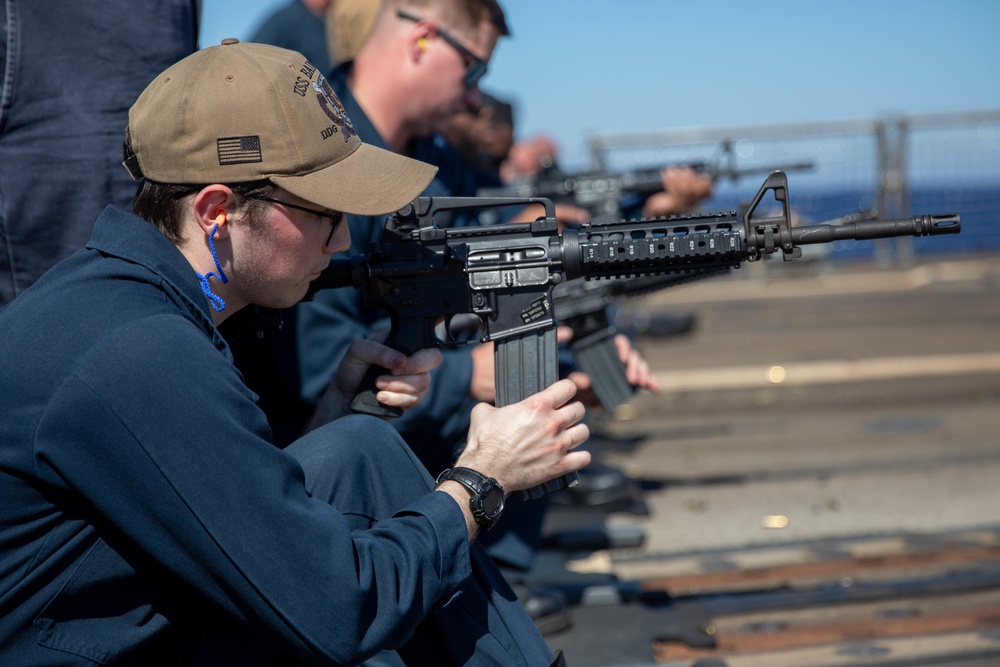 The USS Bainbridge is on a scheduled deployment in the U.S. Naval Forces Europe area of operations, employed by U.S. Sixth Fleet to defend U.S., Allied and Partner interests.