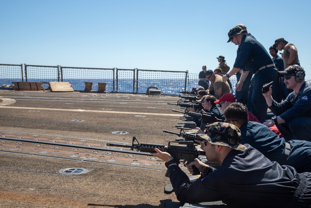 The USS Bainbridge is on a scheduled deployment in the U.S. Naval Forces Europe area of operations, employed by U.S. Sixth Fleet to defend U.S., Allied and Partner interests.