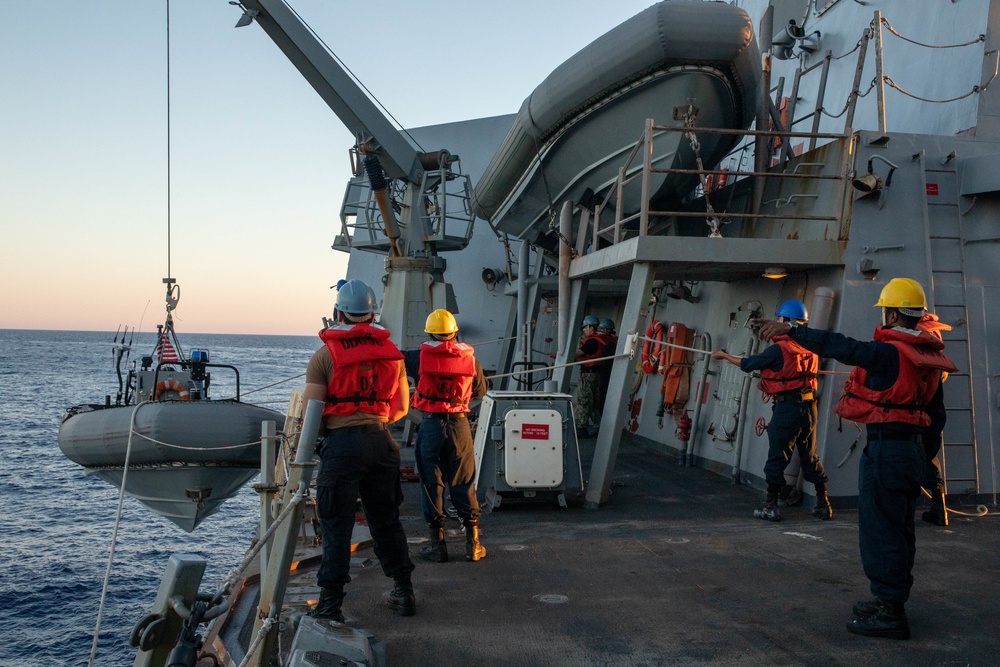 The USS Bainbridge is on a scheduled deployment in the U.S. Naval Forces Europe area of operations, employed by U.S. Sixth Fleet to defend U.S., Allied and Partner interests.