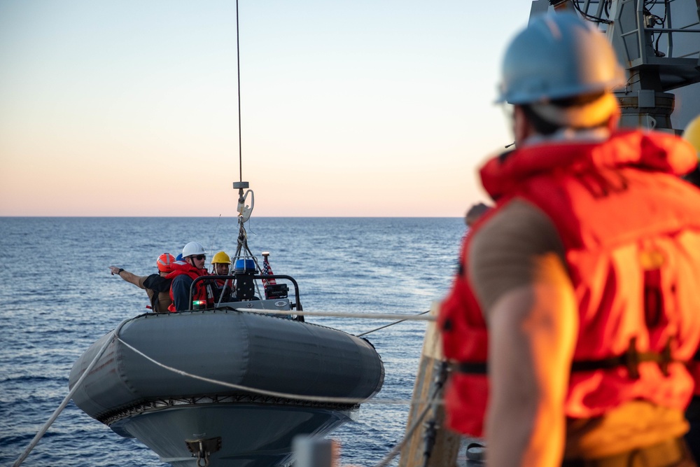 The USS Bainbridge is on a scheduled deployment in the U.S. Naval Forces Europe area of operations, employed by U.S. Sixth Fleet to defend U.S., Allied and Partner interests.