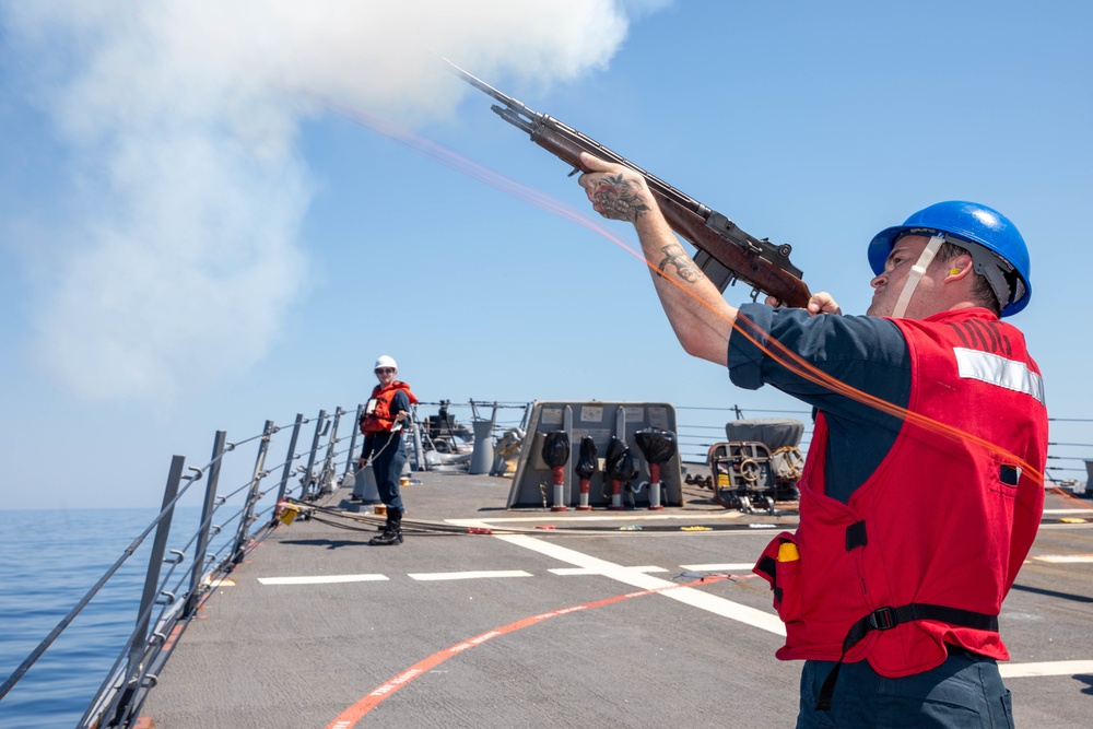 The USS Bainbridge is on a scheduled deployment in the U.S. Naval Forces Europe area of operations, employed by U.S. Sixth Fleet to defend U.S., Allied and Partner interests.