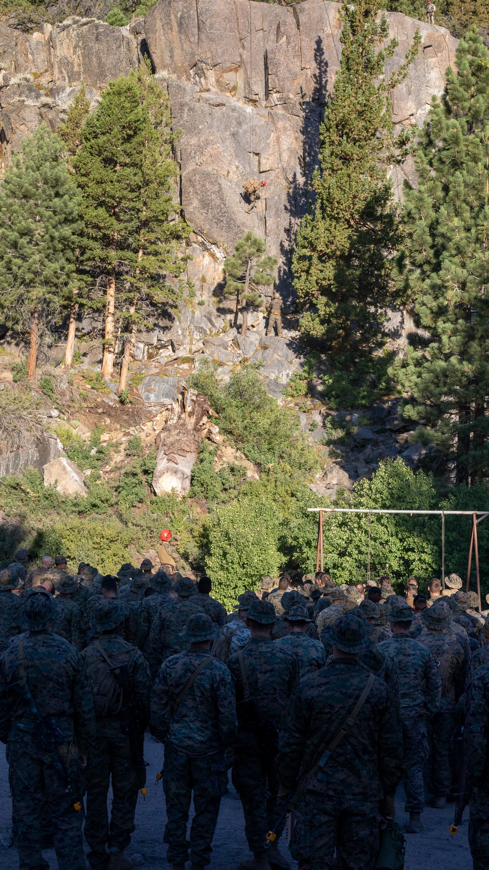 Practice Makes Perfect | U.S. Marines with 1st Battalion, 24th Marine Regiment practice rope rappelling drills at Mountain Warfare Training Center