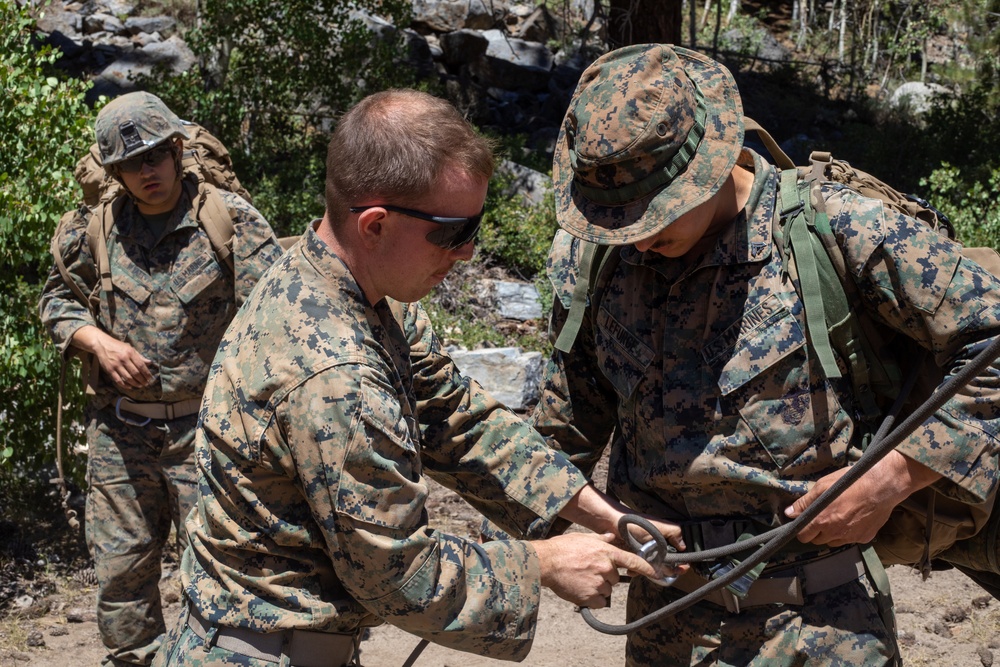 Practice Makes Perfect | U.S. Marines with 1st Battalion, 24th Marine Regiment practice rope rappelling drills at Mountain Warfare Training Center