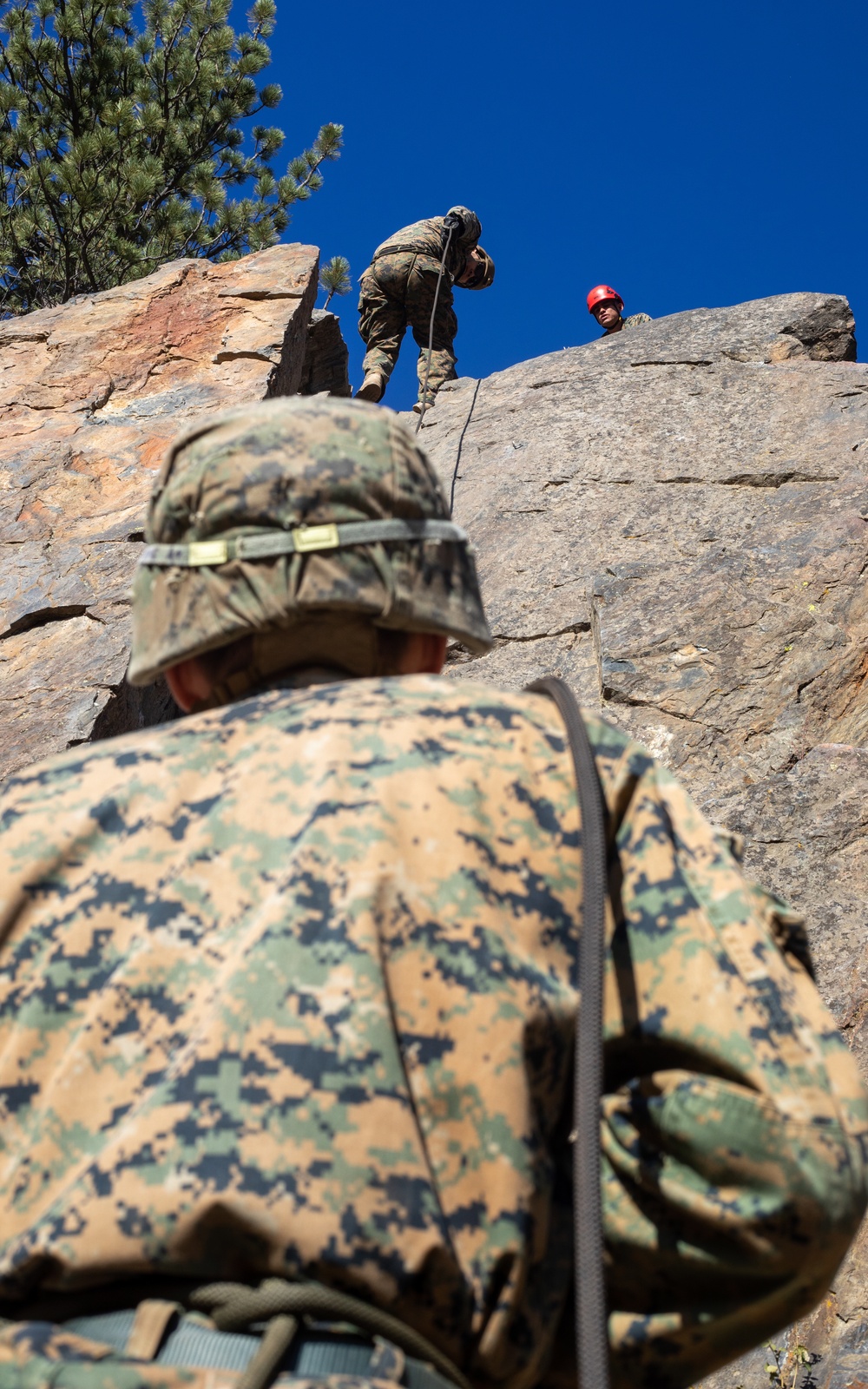 Practice Makes Perfect | U.S. Marines with 1st Battalion, 24th Marine Regiment practice rope rappelling drills at Mountain Warfare Training Center