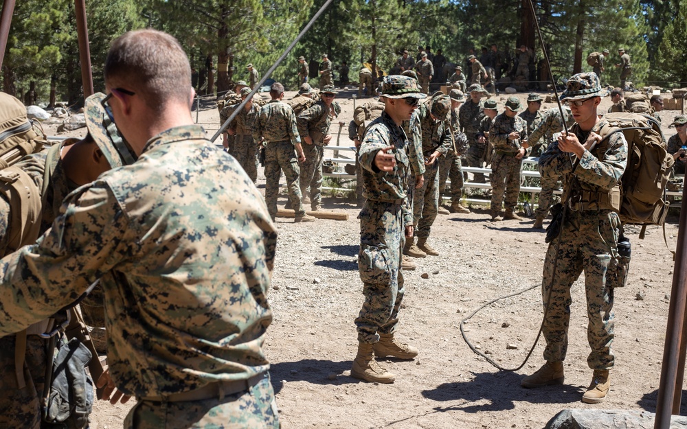 Practice Makes Perfect | U.S. Marines with 1st Battalion, 24th Marine Regiment practice rope rappelling drills at Mountain Warfare Training Center