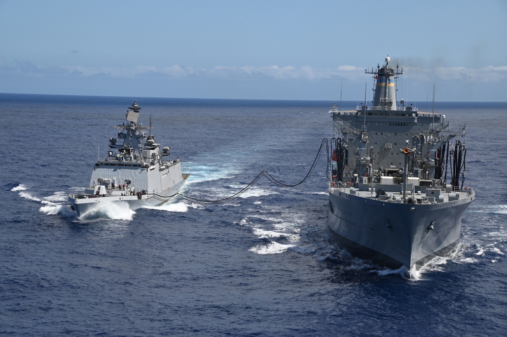 RIMPAC 2022: INS Satpura conducts refueling-at-sea with USNS Pecos