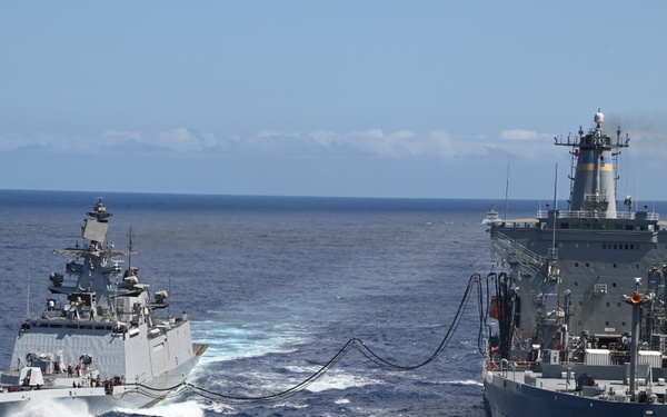 RIMPAC 2022: INS Satpura conducts refueling-at-sea with USNS Pecos