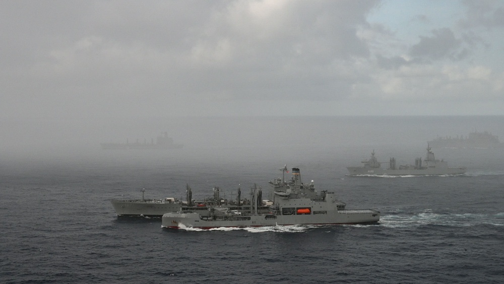 U.S. Navy, Royal Australian Navy and New Zealand Navy Sail in Formation During RIMPAC 2022