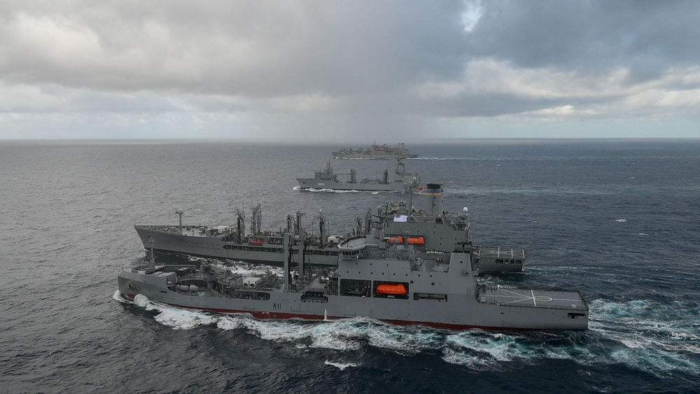 U.S. Navy, Royal Australian Navy and New Zealand Navy Sail in Formation During RIMPAC 2022