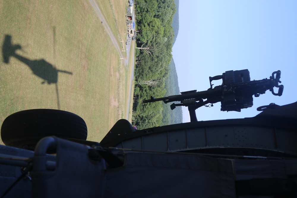 Pennsylvania Army National Guard Soldiers perform training to pass air gunnery qualification