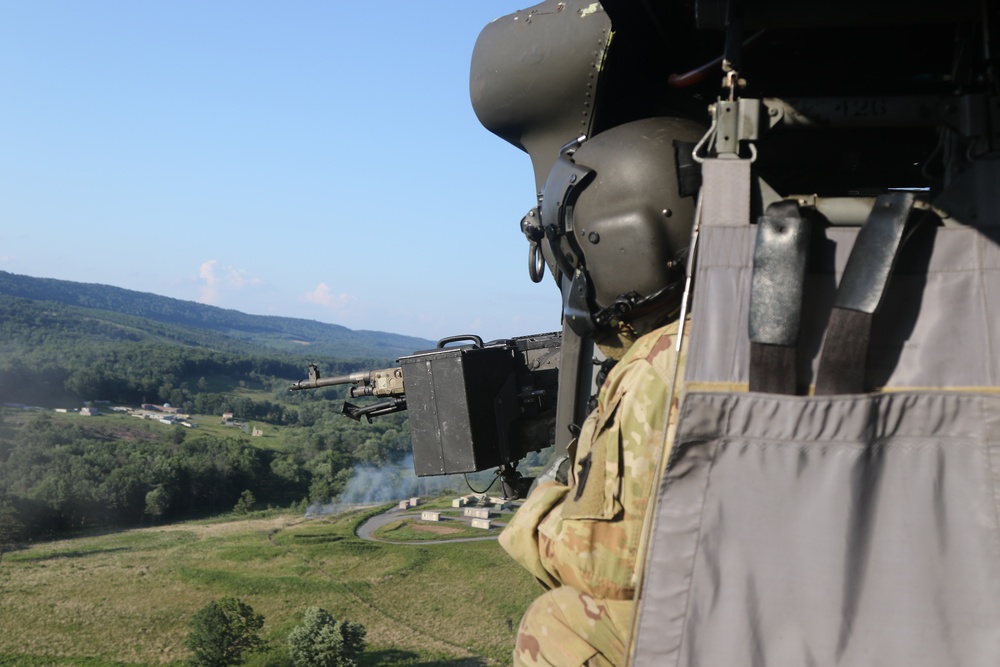 Pennsylvania Army National Guard Soldiers perform training to pass the air gunnery qualification