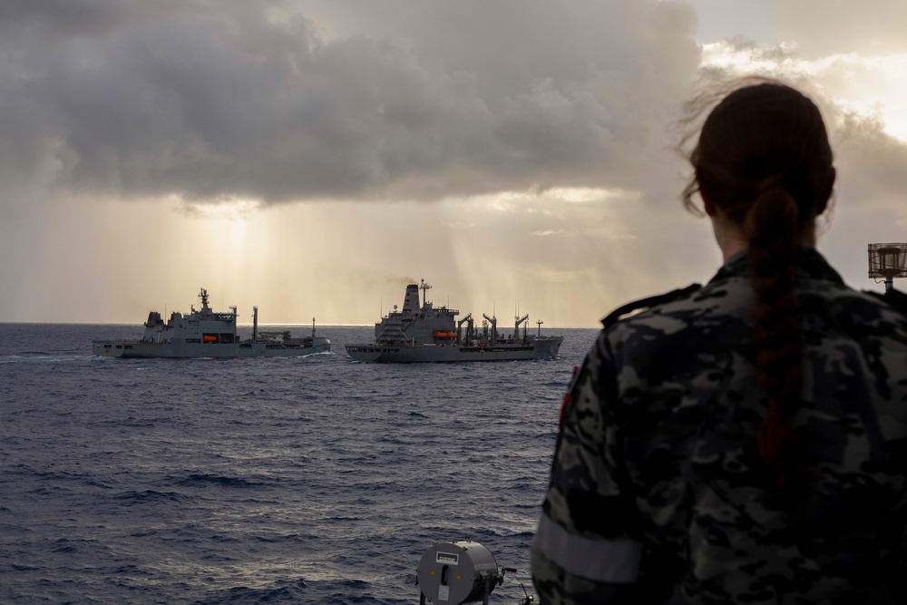 Replenishment ships gather during RIMPAC 22