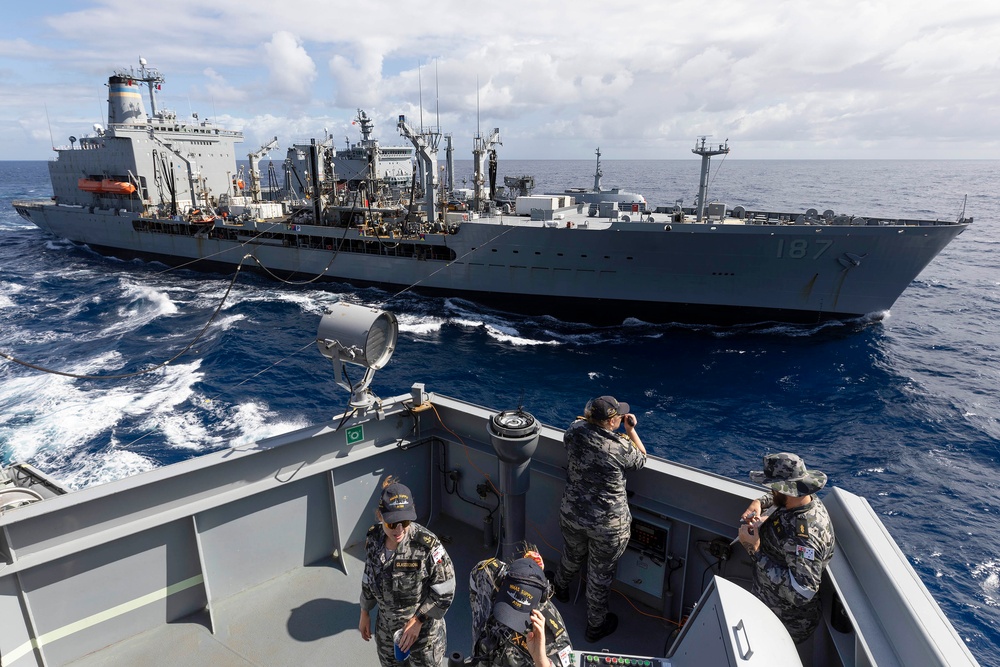 Replenishment ships gather during RIMPAC 22