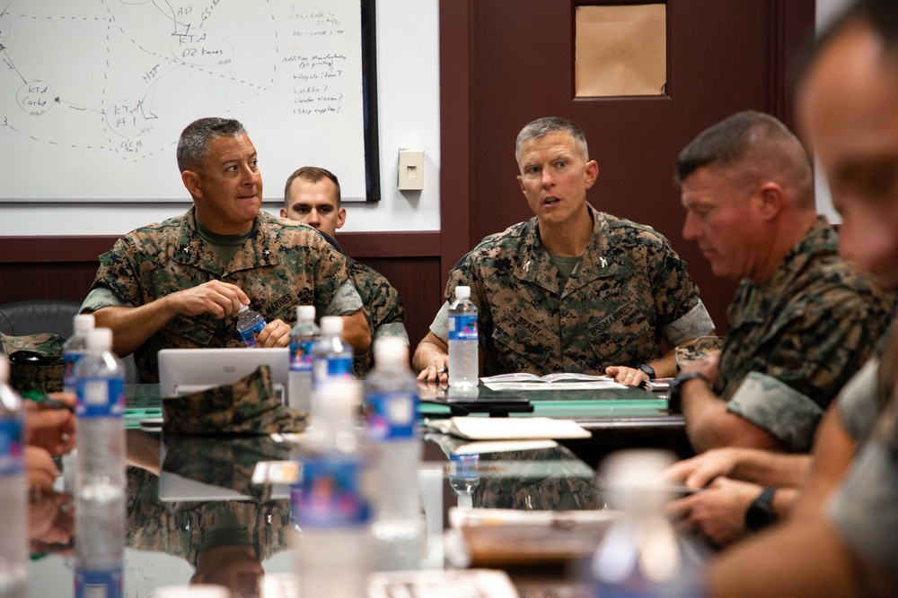 Brig. Gen. Chalkley attends meeting with 3rd Marine Littoral Regiment