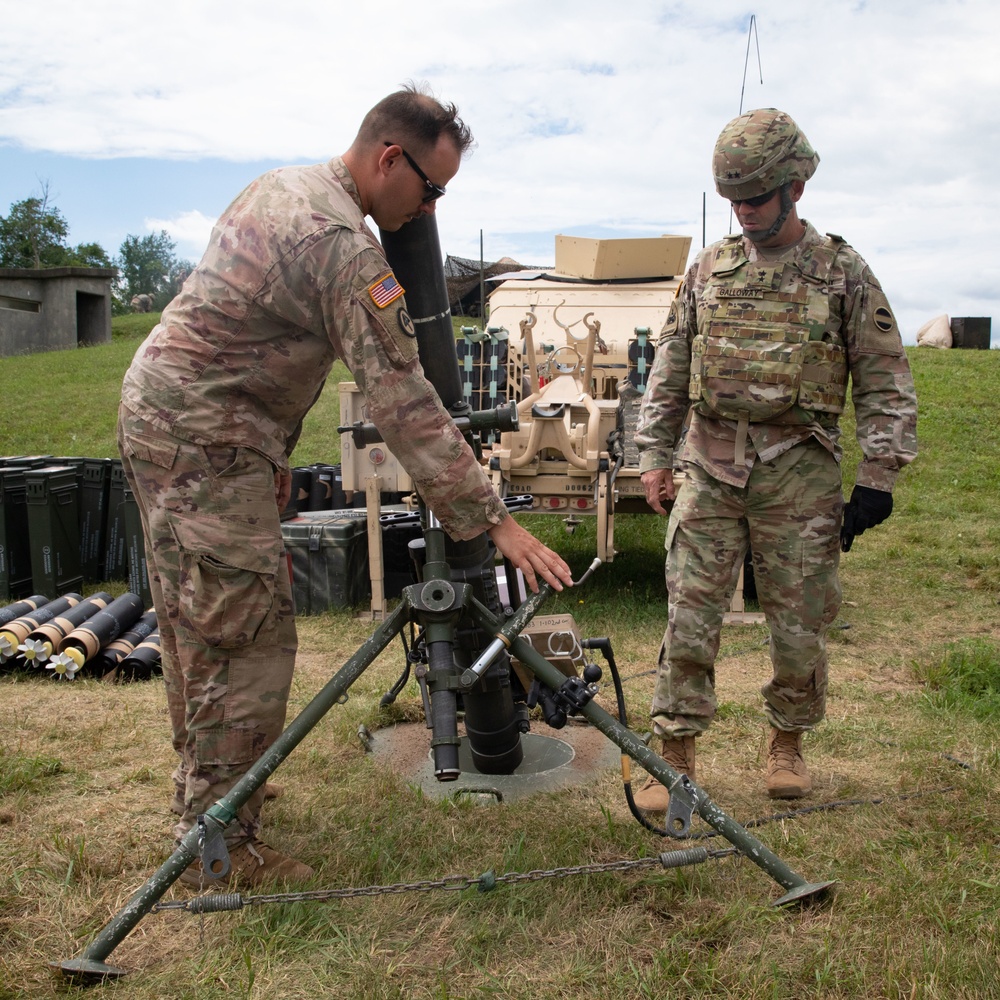 FORSCOM Deputy Commander meets with 102nd Cav Mortars