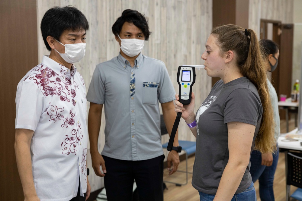 Marines and Naha City Police Department collaborate with DUI training