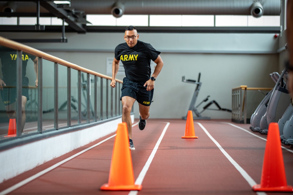 Florida Army National Guard Soldiers test their physical fitness to earn the German Armed Forces Badge for Military Proficiency