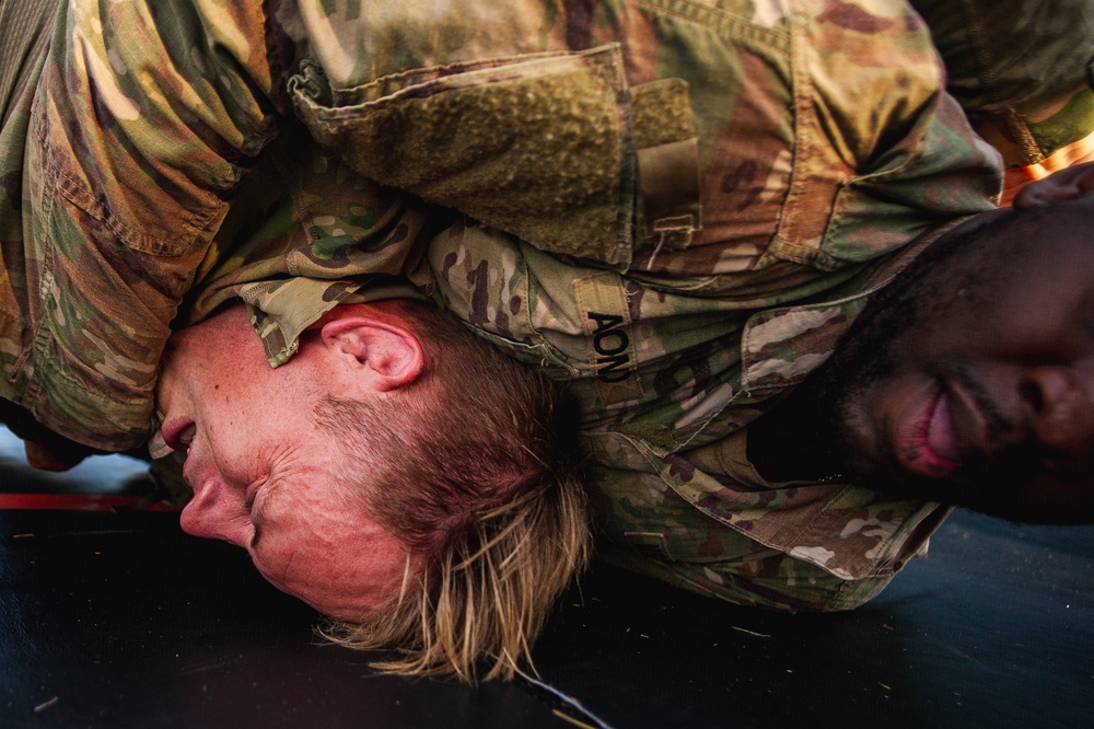 Visual Information Soldiers Conduct Combatives Training