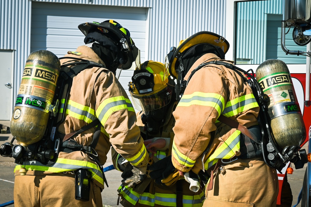 155th firefighters practice spill exercise