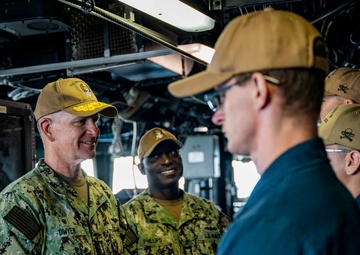 Vice Adm. Daniel Dwyer visits USS Truxtun (DDG 103)