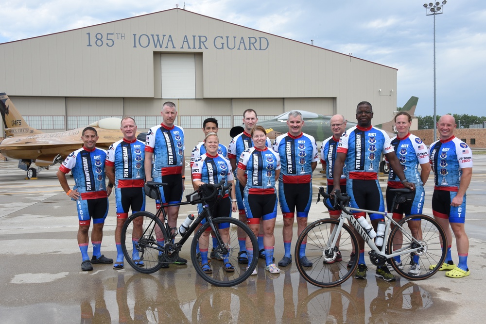 Air Force Reserve members of the Air Force Cycling Team
