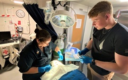 Corpsman Care during Atlantic Ocean ops on MSC ship