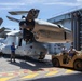 HMAS Canberra stows an Osprey for the first time at sea