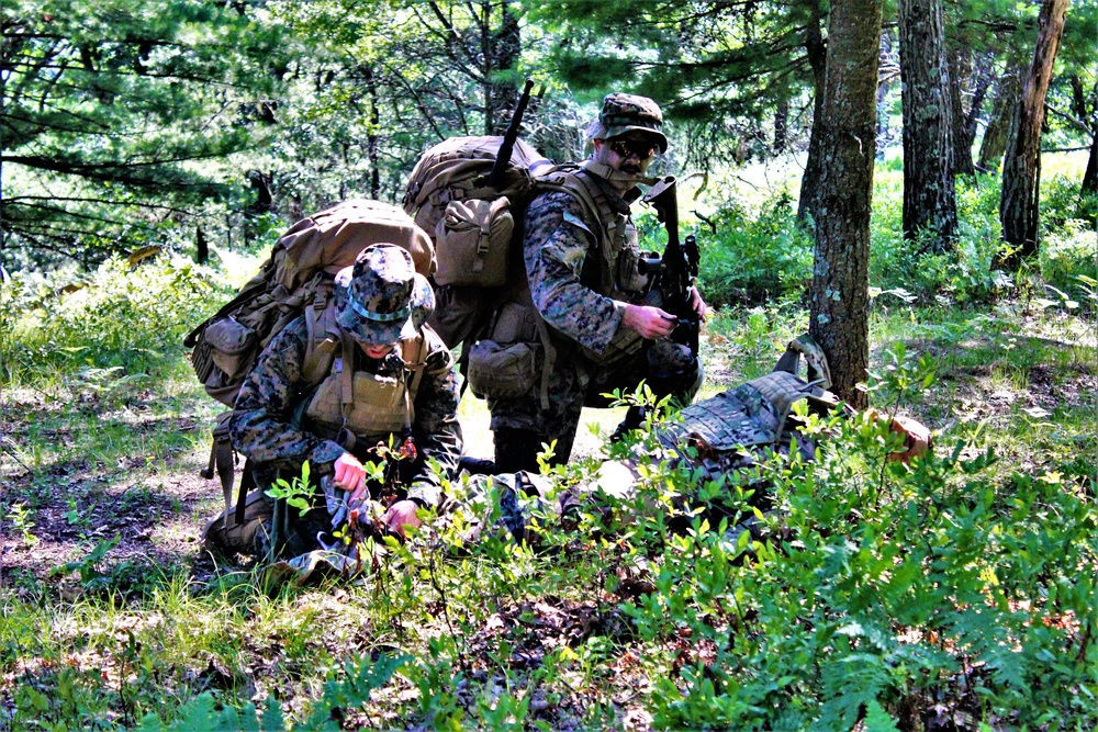 Marines, Navy Corpsmen train in casualty care field exercise at Fort McCoy