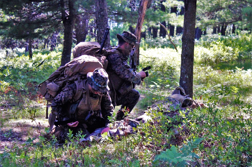 Marines, Navy Corpsmen train in casualty care field exercise at Fort McCoy