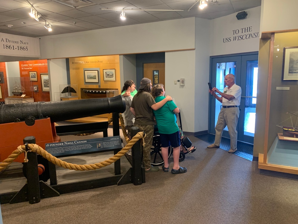 Museum volunteer in action at Naval Museum