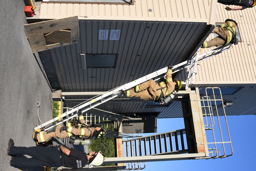 Volunteer firefighters hone skills at Fort Drum FES training facility Volunteer firefighters hone skills at Fort Drum FES training facility