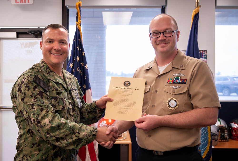 San Diego native reenlists for six years in the Navy