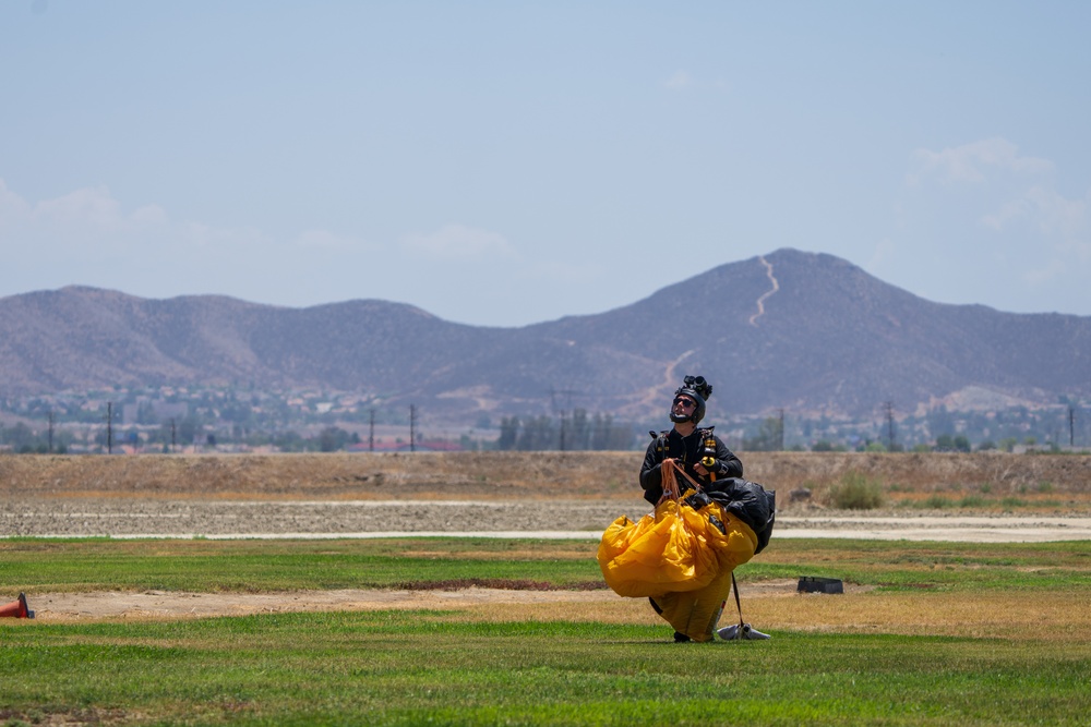 The U.S. Army Parachute Team skydives in southern California